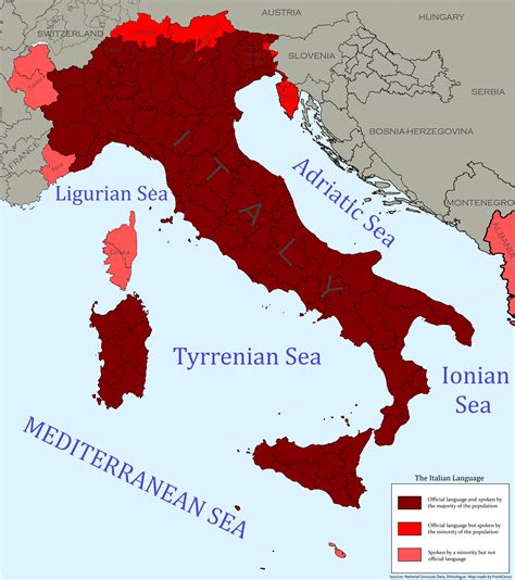 italian speaking countries map.